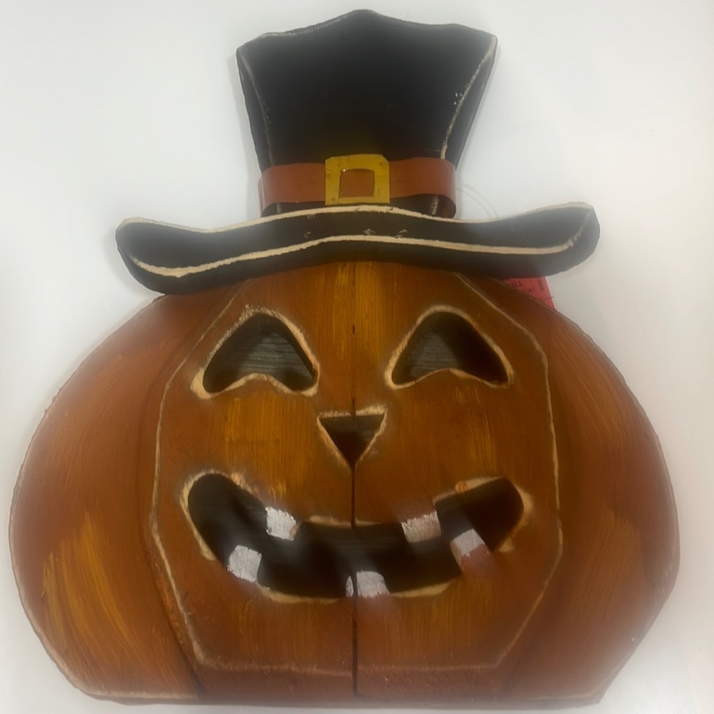 Orange Halloween Pumpkin face placed